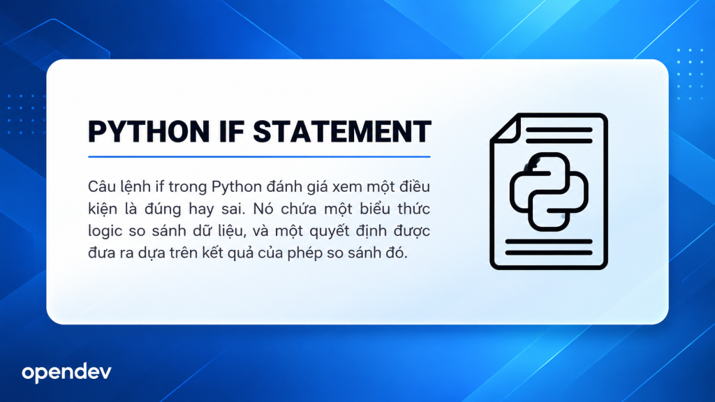 Câu lệnh if trong Python