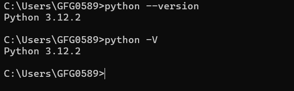 Kiểm tra Python sau khi cài